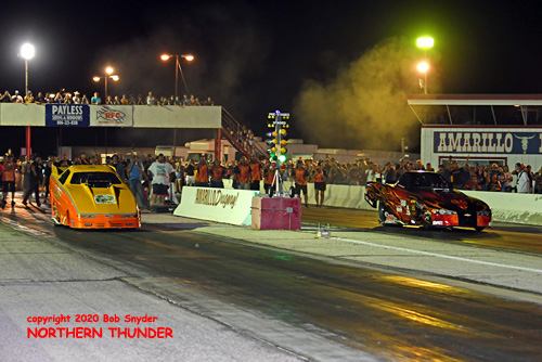 (left lane) Clay 
Cunningham - 'Still Crazy' vs (right lane) Ken Singleton - 'High Risk'